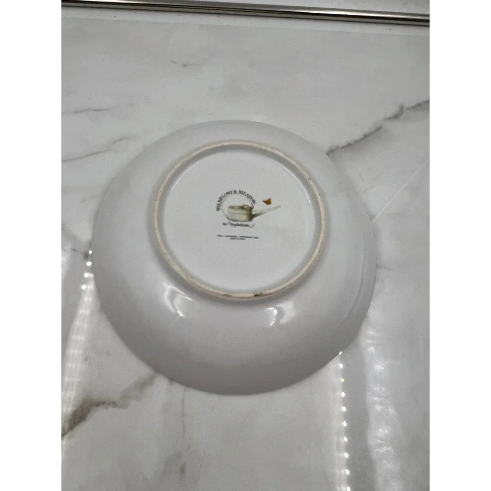 Vtg Marjolein Bastin Wildflower Meadow Pasta Soup Bowl Botanical Bees Birds 8.5